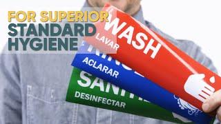 Essential Wash Rinse Sanitize Sink Labels | Ensure Food Safety & Hygiene Compliance | Assured Signs