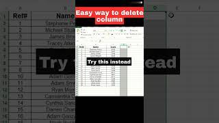 Easy way to delete column in MS Excel || Shortcut key to delete column