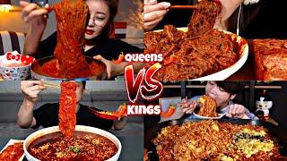 QUEENS OF SPICY NOODLE MUKBANG VS KINGS OF SPICY NOODLE MUKBANG️