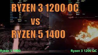 Ryzen 3 1200 OC vs  Ryzen 5 1400 Gaming Performance - Tested 10 games