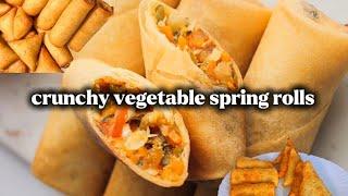Easy method to make vegetablespringrolls at home for vegetarian #samosa #vegetablespringrolls  🫑