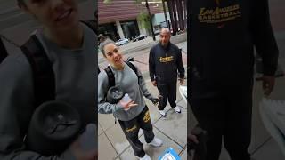 Kelsey Plum wasn’t a fan of some fans asking for autographs outside of the hotel 