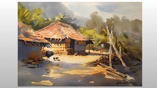 Online Watercolour Class Demonstration | Full video | by Prakash Mahato