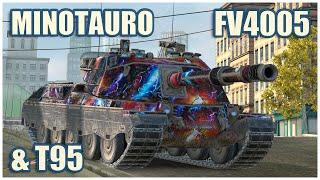 Minotauro, FV4005 & T95 • WoT Blitz Gameplay