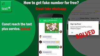 How to get unlimited Numbers for free || Cannot reach text plus service error fixed |