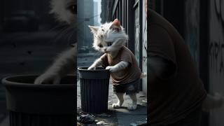 From Trash to Triumph – The Rise of a Poor Kitten  | Motivational Cat Story  #shortvideo #shorts