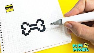 Dog bone КОСТЬ - PIXEL ART ! РИСУНКИ ПО КЛЕТОЧКАМ HOW TO DRAW КАК НАРИСОВАТЬ