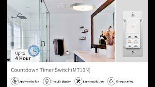 Countdown Timer Switch, 5-10-30-60 Min, 2-4 Hour Timer Switch for Bathroom Fans, Heaters, Lights