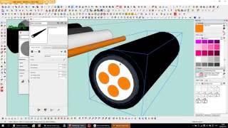 SketchUp, ProfileBuilder2   кабель в гофре