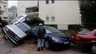 Torrential rain floods Sicily and Athens