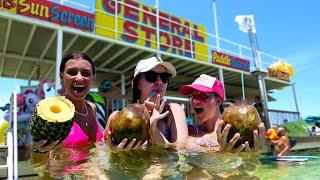 We buy Coconuts in the middle of the ocean!!! Crab Island Florida!!