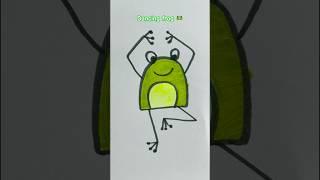 Dancing frog easy drawing and coloring #creative #funny #trending #shorts #viral #art #artist