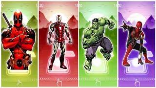 Deadpool vs Iron Man vs Hulk vs Spiderman: Tiles Hop EDM RUSH