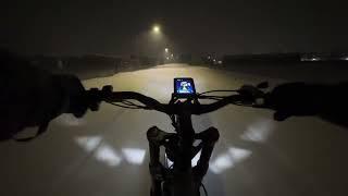 High Power e-bike Fast Ride On Snow And Ice. This Dual motor snow bike Rips