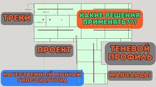 Монтаж гипсокартона с Санкт-Петербурге. Треки, теневые, мансарды, двери скрытого монтажа. Подход