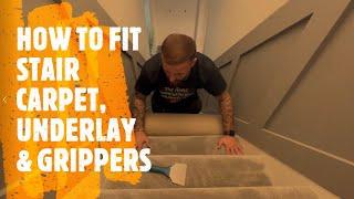 HOW TO FIT CARPET ON STAIRS, UNDERLAY AND GRIPPERS #staircarpet #carpetfitting #homeimprovement