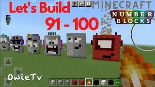 Minecraft Numberblocks Building and Counting 91 -100 | Let's build with Owie