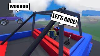 2 MINIONS DRIVING HUGE MONSTER TRUCK in HUMAN FALL FLAT