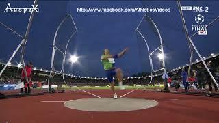 Daniel Stahl's tremendous 73-74m fouled throw, Stockholm 2019