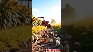 Chicks on the Sunny Farm Path #chicks #cute #ai #adorable