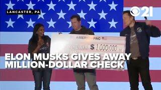 Elon Musk awards another petition-signer with $1M check during Pa. town hall