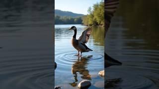 Serenade on Water: The Duck’s Elegant Dance #viral #shorts #foreveryone #funny