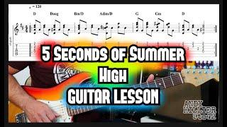 HOW TO PLAY 5SOS High Guitar Tutorial with TAB