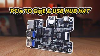 PCIe To Gigabit Ethernet, USB 3.2 Gen1, for Raspberry Pi 5, Driver-free, plug and play