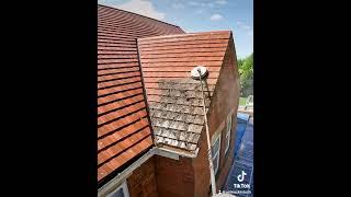 Why is Roof Cleaning So Satisfying?! #jetwashing #satisfying #roofcleaning #cleaning #transformation