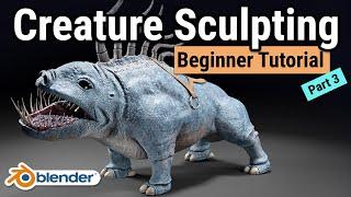 Blender Tutorial for Beginners - Use References for Creature Sculpting - Part 3