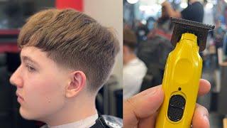 Kid Gets His FIRST TEXTURED FRINGE  - 20 Minute Haircut - How to Cut Hair Faster - Cocco Trimmers