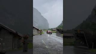 Lauterbrunnen valley in rain ️ #lauterbrunnenswitzerland #switzerland