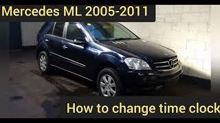 How to set adjust change time clock Mercedes ML W164 2005-2011