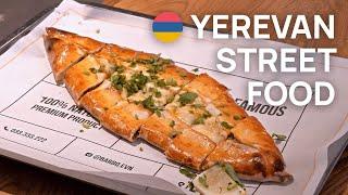 Street food — Yerevan  Armenia. Lamajo, khachapuri, kebab.