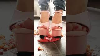 Crushing a paprika with my platform high heels #highheels #crush #legs #foot #shorts