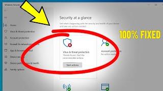 Fix Virus & threat protection " start actions " in Windows 10 /11 | How To Solve Start Actions Error