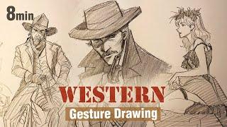 Gesture Drawing #15 - Western (Sketch with me)