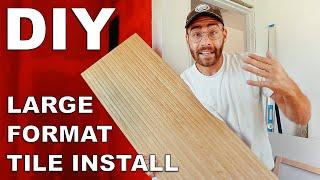 How To Layout, Cut, & Install Large Format Shower Wall Tiles!!