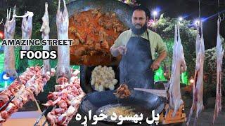 PULL BEHSOOD Famous Afghani Cooking Food place | Amazing Street Foods | cooking karahi | sikh&mrazan