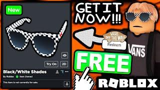 FREE ACCESSORY! HOW TO GET Vans Black-White Checkerboard Sunglasses! (ROBLOX CODE ITEM)