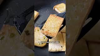 pan fried tofu with homemade ginger scallion sauce 🫶 #shorts #tofu