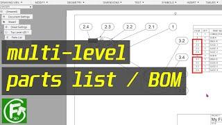 Fusion 360 - Multi-Level Parts List / BOM