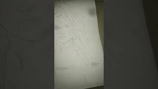 My First Sketch|Selena Gomez ️#SelenaGomez|Joyce Art Home #sketch#pencil#artwork(#shorts)