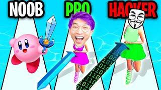 NOOB vs PRO vs HACKER In SLICE SKATING! (ALL LEVELS!)