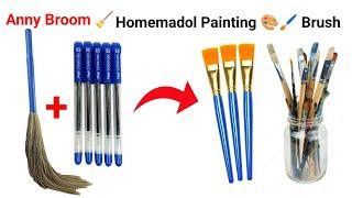 How to make paint brush at home/DIY homemade paint brush/painting colour brush/paint brush making