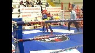 Muay Thai Sercan Kılıç EMF avrupa şampiyonası 42 kg Kırmızı Köşe