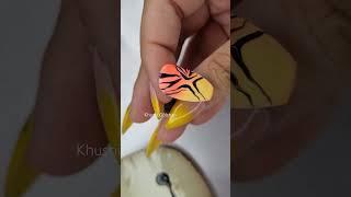 Zebra print #2 with pigments Animal print nail art Visit channel for full video #khushisartgallery