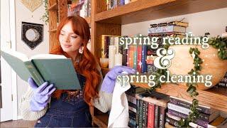 Spring Reading while Spring Cleaning // getting my space organized, cozy spring reading vlog