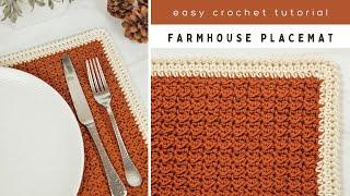 How to Crochet a Placemat - Farmhouse Placemat Crochet Tutorial