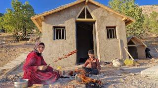 The daily life of a nomadic mother and her child in a mountain shelter